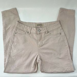 BLUE SPICE Slim Straight Pants Juniors Size 7 Beige Stretch Khaki Mid Rise waist